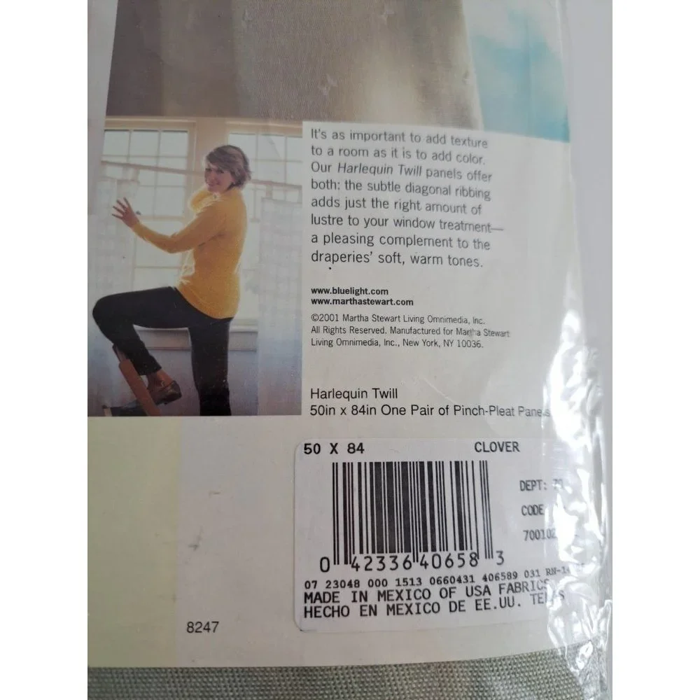 Martha Stewart Draperies Curtains Harlequin Twill Clover Pinch Pleat Panels NWT
